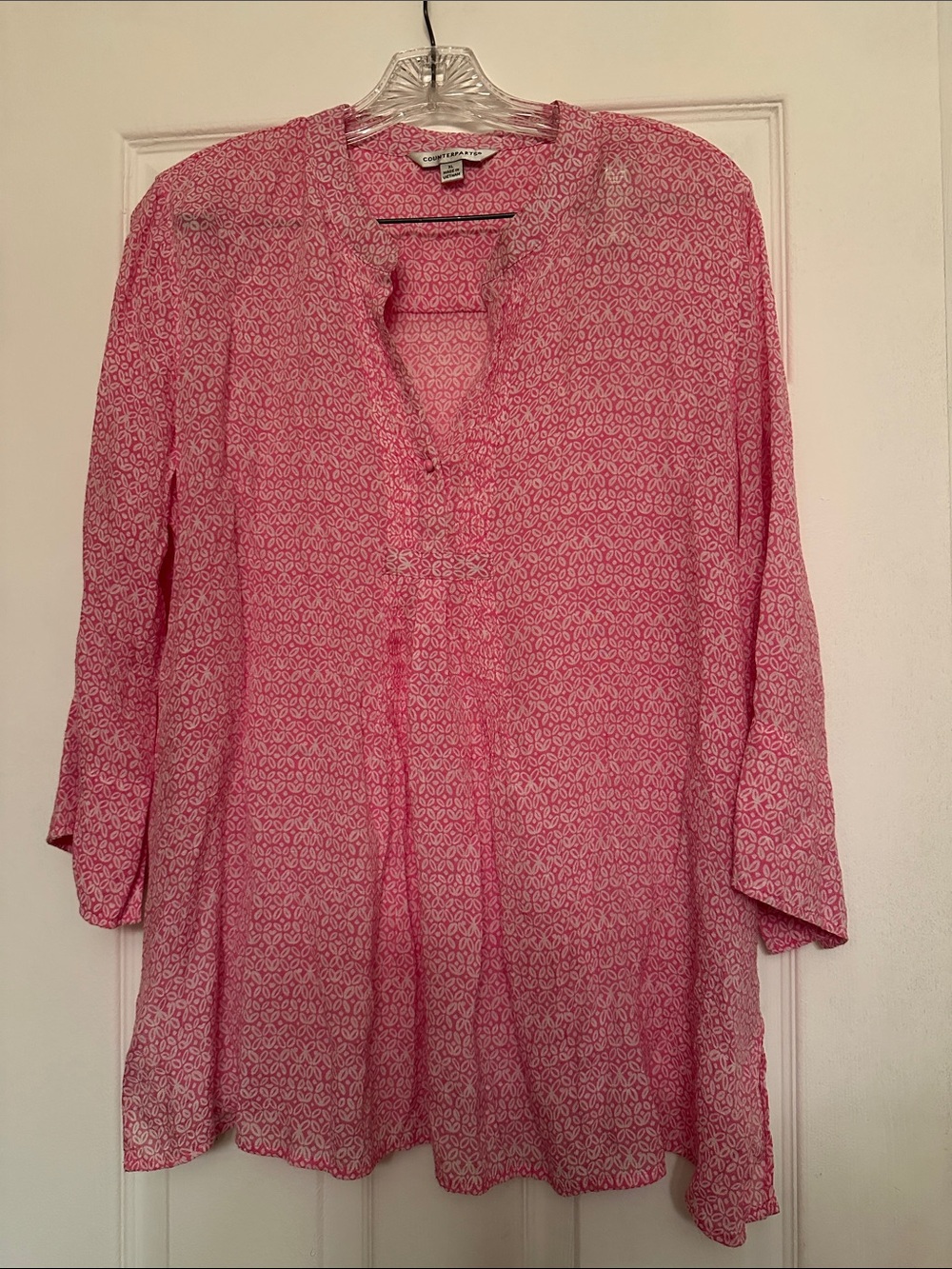 Counterparts Pink Patterned V-Neck Tunic